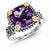 Sterling Silver w/14k Yellow Gold 4.10Amethyst Ring