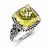 Sterling Silver w/14k Yellow Gold 4.10Lemon Quartz Ring