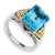 Sterling Silver w/14k Yellow Gold Swiss Blue Topaz Ring