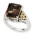 Sterling Silver w/14k Yellow Gold Smokey Quartz Ring