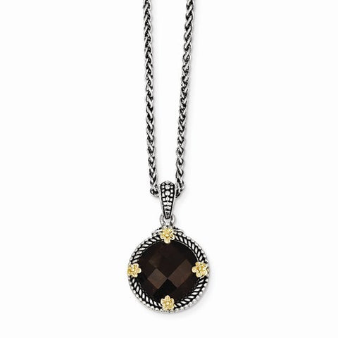 14K Yellow Gold Smokey Quartz Necklace