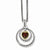 Sterling Silver Gold-Tone Flash Gp Garnet Heart Necklace