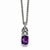 Sterling Silver Amethyst & Diamond Necklace