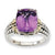 Sterling Silver w/14k Yellow Gold 3.70Amethyst Ring