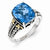 Sterling Silver w/14k Yellow Gold Swiss Blue Topaz Ring