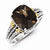 Sterling Silver w/14k Yellow Gold 3.70Smokey Quartz Ring