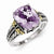 Sterling Silver w/14k Yellow Gold 3.70Pink Amethyst Ring