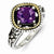 Sterling Silver w/14k Yellow Gold 2.10Amethyst Ring