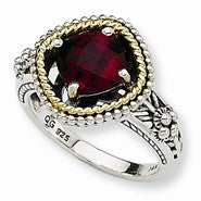 Sterling Silver w/14k Yellow Gold 2.38Garnet Ring