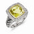 Sterling Silver w/14k Yellow Gold Lemon Quartz & Diamond Ring