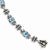 Sterling Silver with 14K Yellow Gold Swiss Blue Topaz Bracelet