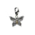 3-D Antiqued Butterfly Charm in Sterling Silver W/14k Gold