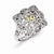 Sterling Silver w/14k Yellow Gold Diamond Vintage Ring