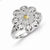 Sterling Silver w/14k Yellow Gold Diamond Vintage Ring