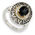 Sterling Silver w/14k Yellow Gold 6x9 mm Onyx & Diamond Ring