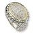 Sterling Silver w/14k Yellow Gold Diamond Ring