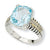 Sterling Silver w/14k Yellow Gold Sky Blue Topaz & Diamond Ring