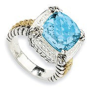 Sterling Silver w/14k Yellow Gold 7.85Sky Blue Topaz Ring