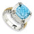 Sterling Silver w/14k Yellow Gold 7.85Sky Blue Topaz Ring