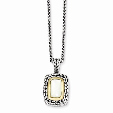 14K/Silver Two-Tone with Mother Of PearlNecklace