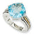 Sterling Silver w/14k Yellow Gold 7.85Sky Blue Topaz Ring