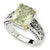 Sterling Silver w/14k Yellow Gold Green Amethyst Ring