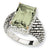 Sterling Silver w/14k Yellow Gold Green Amethyst Ring