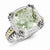 Sterling Silver w/14k Yellow Gold 6.77 Green Quartz Ring