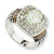 Sterling Silver w/14k Yellow Gold Green Amethyst & Diamond Ring