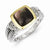 Sterling Silver w/14k Yellow Gold Black Mother of Pearl & Diamond Ring