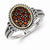 Sterling Silver w/14k Yellow Gold Garnet Ring