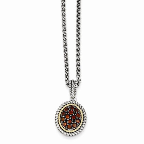 14K Yellow Gold Garnet Necklace