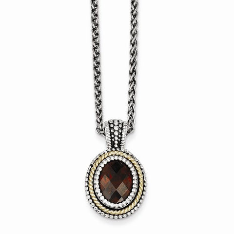 14K Yellow Gold Garnet Necklace