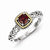 Sterling Silver w/14k Yellow Gold Garnet Ring