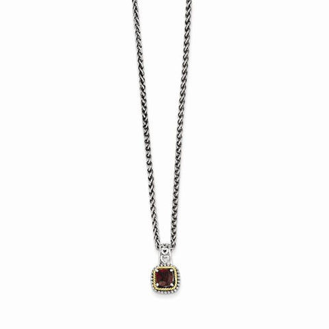 14K Yellow Gold Garnet Necklace