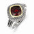 Sterling Silver w/14k Yellow Gold Garnet Ring