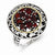 Sterling Silver w/14k Yellow Gold Garnet Ring