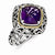 Sterling Silver w/14k Yellow Gold Amethyst Ring