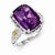 Sterling Silver w/14k Yellow Gold Amethyst Ring