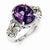 Sterling Silver w/14k Yellow Gold Amethyst Ring