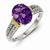 Sterling Silver w/14k Yellow Gold Amethyst Ring