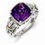 Sterling Silver w/14k Yellow Gold Amethyst Ring