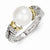 Sterling Silver w/14k Yellow Gold Diamond & FW Cultured Pearl Ring