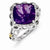 Sterling Silver w/14k Yellow Gold Amethyst Ring