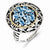 Sterling Silver w/14k Yellow Gold Blue Topaz Ring