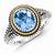 Sterling Silver w/14k Yellow Gold Blue Topaz Ring