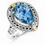 Sterling Silver w/14k Yellow Gold Diamond & Blue Topaz Ring