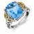 Sterling Silver w/14k Yellow Gold Blue Topaz Ring