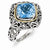 Sterling Silver w/14k Yellow Gold Blue Topaz Ring