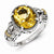 Sterling Silver w/14k Yellow Gold Citrine Ring